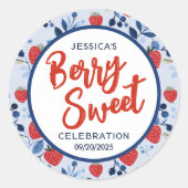 Berry Sweet Baby shower Ronde Sticker (Voorkant)