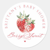 Berry Sweet Baby shower Ronde Sticker (Voorkant)