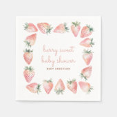 Berry Sweet Baby shower Roze Coquette Aardbei Servet (Voorkant)