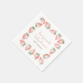 Berry Sweet Baby shower Roze Coquette Aardbei Servet (Hoek)