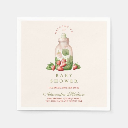 Berry Sweet Baby shower Servet (Voorkant)