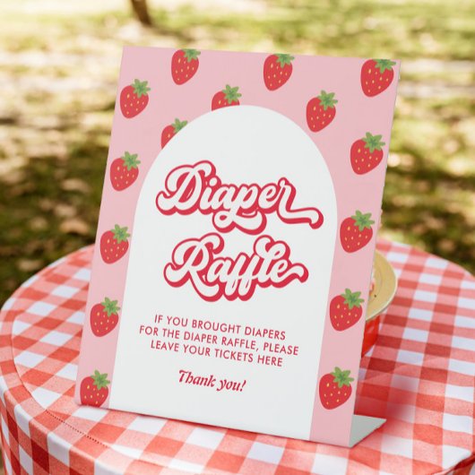 Berry Sweet Baby shower Spel Luier Raffle Reclamebord Met Voetstuk