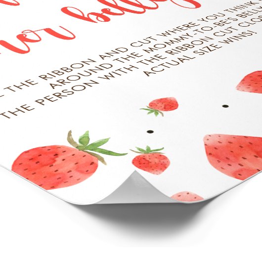 Berry Sweet Baby shower spel teken hoe groot is bu Poster (Hoek)