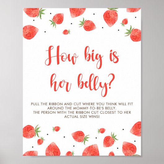 Berry Sweet Baby shower spel teken hoe groot is bu Poster (Voorkant)