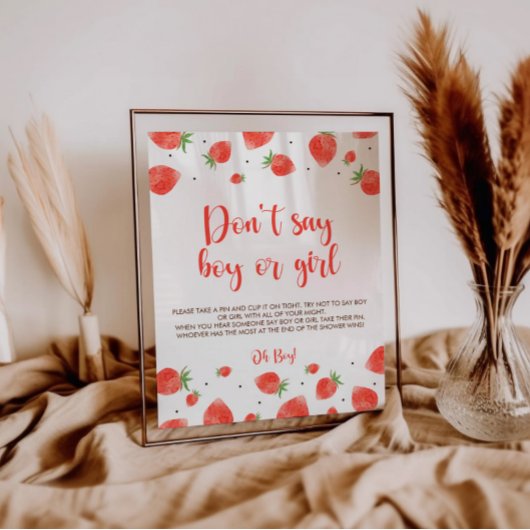 Berry Sweet Baby shower spel teken Poster