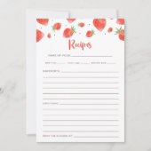 Berry Sweet Baby shower spelletjes, Recept Kaart (Voorkant)