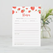 Berry Sweet Baby shower spelletjes, Recept Kaart (Staand voorkant)