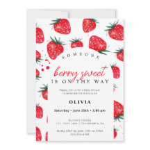 Berry Sweet Baby shower Strawberry Invitation
