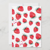 Berry Sweet Baby shower Strawberry Invitation Kaart (Achterkant)