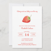 Berry Sweet Baby shower Strawberry Invitation Kaart (Voorkant)