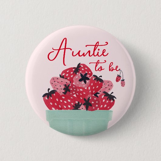Berry Sweet Baby shower Tante Button (Voorkant)