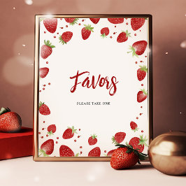 Berry Sweet Baby shower teken Poster