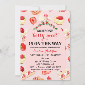 Berry Sweet Baby shower Uitnodiging