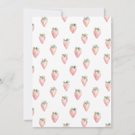 Berry Sweet Baby shower - Waterverf aardbeien Kaart (Achterkant)