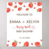 Berry Sweet Baby shower Welkomstbord, Berry Sign Poster (Voorkant)