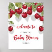 Berry Sweet Baby shower welkomstschuimbord Poster (Voorkant)