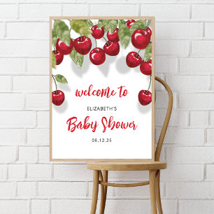 Berry Sweet Baby shower welkomstschuimbord Poster