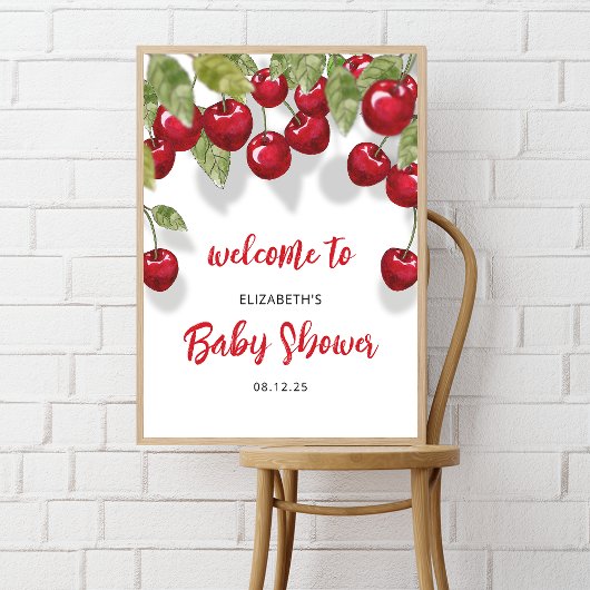 Berry Sweet Baby shower welkomstschuimbord Poster