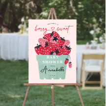 Berry Sweet Baby shower Welkomstteken Aardbei