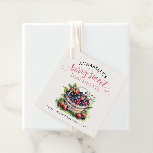 Berry Sweet Baby shower Wilde bessen Bedankjes Labels (In situ)