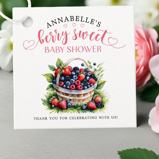 Berry Sweet Baby shower Wilde bessen Bedankjes Labels