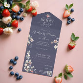 Berry Sweet Baby shower Wilde bessen & bloemen All In One Uitnodiging