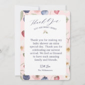 Berry Sweet Baby shower Wilde bessen & bloemen Bedankkaart (Achterkant)