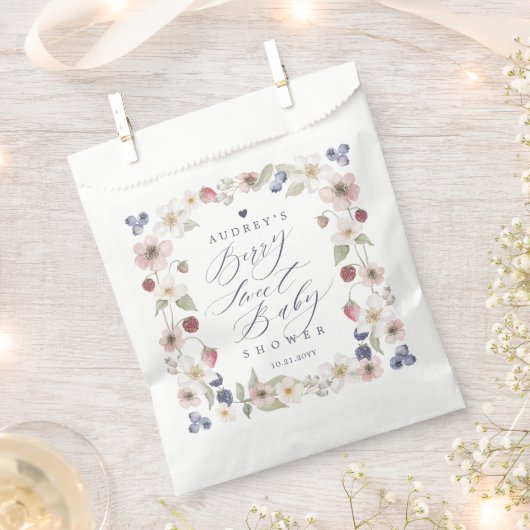 Berry Sweet Baby shower Wilde bessen & bloemen Bedankzakje (Geknipt)
