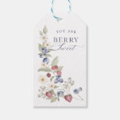 Berry Sweet Baby shower Wilde bessen & bloemen Cadeaulabel (Voorkant)