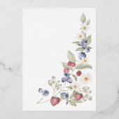 Berry Sweet Baby shower Wilde bessen & bloemen Folie Uitnodiging (Achterkant)