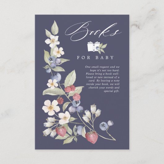 Berry Sweet Baby shower Wilde bessen & bloemen Informatiekaartje (Voorkant)