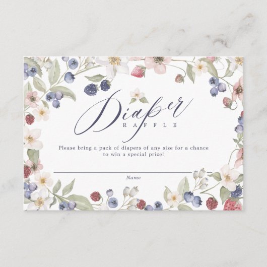 Berry Sweet Baby shower Wilde bessen & bloemen Informatiekaartje (Voorkant)