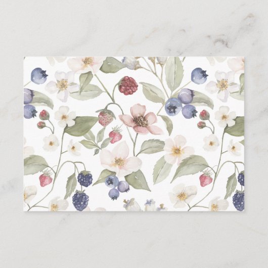 Berry Sweet Baby shower Wilde bessen & bloemen Informatiekaartje (Achterkant)