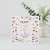 Berry Sweet Baby shower Wilde bessen & bloemen Kaart (Staand voorkant)