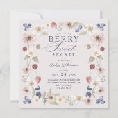 Berry Sweet Baby shower Wilde bessen & bloemen Kaart (Voorkant)