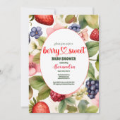 Berry Sweet Baby shower Wilde bessen & bloemen Kaart (Voorkant)