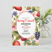 Berry Sweet Baby shower Wilde bessen & bloemen Kaart (Staand voorkant)