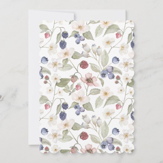 Berry Sweet Baby shower Wilde bessen & bloemen Kaart (Achterkant)