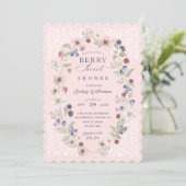 Berry Sweet Baby shower Wilde bessen & bloemen Kaart (Staand voorkant)