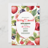 Berry Sweet Baby shower Wilde bessen & bloemen Kaart (Voorkant)
