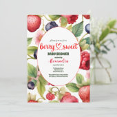 Berry Sweet Baby shower Wilde bessen & bloemen Kaart (Staand voorkant)