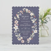 Berry Sweet Baby shower Wilde bessen & bloemen Kaart (Staand voorkant)