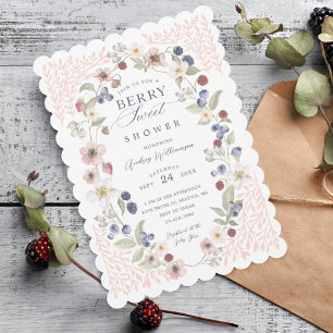Berry Sweet Baby shower Wilde bessen & bloemen Kaart