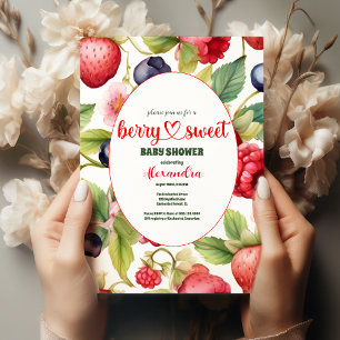 Berry Sweet Baby shower Wilde bessen & bloemen Kaart