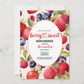 Berry Sweet Baby shower Wilde bessen & bloemen Kaart (Voorkant)