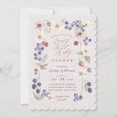 Berry Sweet Baby shower Wilde bessen & bloemen Kaart (Voorkant)