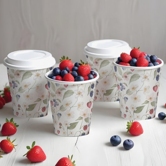 Berry Sweet Baby shower Wilde bessen & bloemen Papieren Bekers