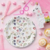 Berry Sweet Baby shower Wilde bessen & bloemen Papieren Bordje (Feest)