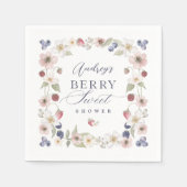Berry Sweet Baby shower Wilde bessen & bloemen Servet (Voorkant)