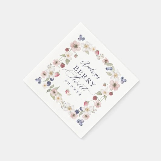 Berry Sweet Baby shower Wilde bessen & bloemen Servet (Hoek)
